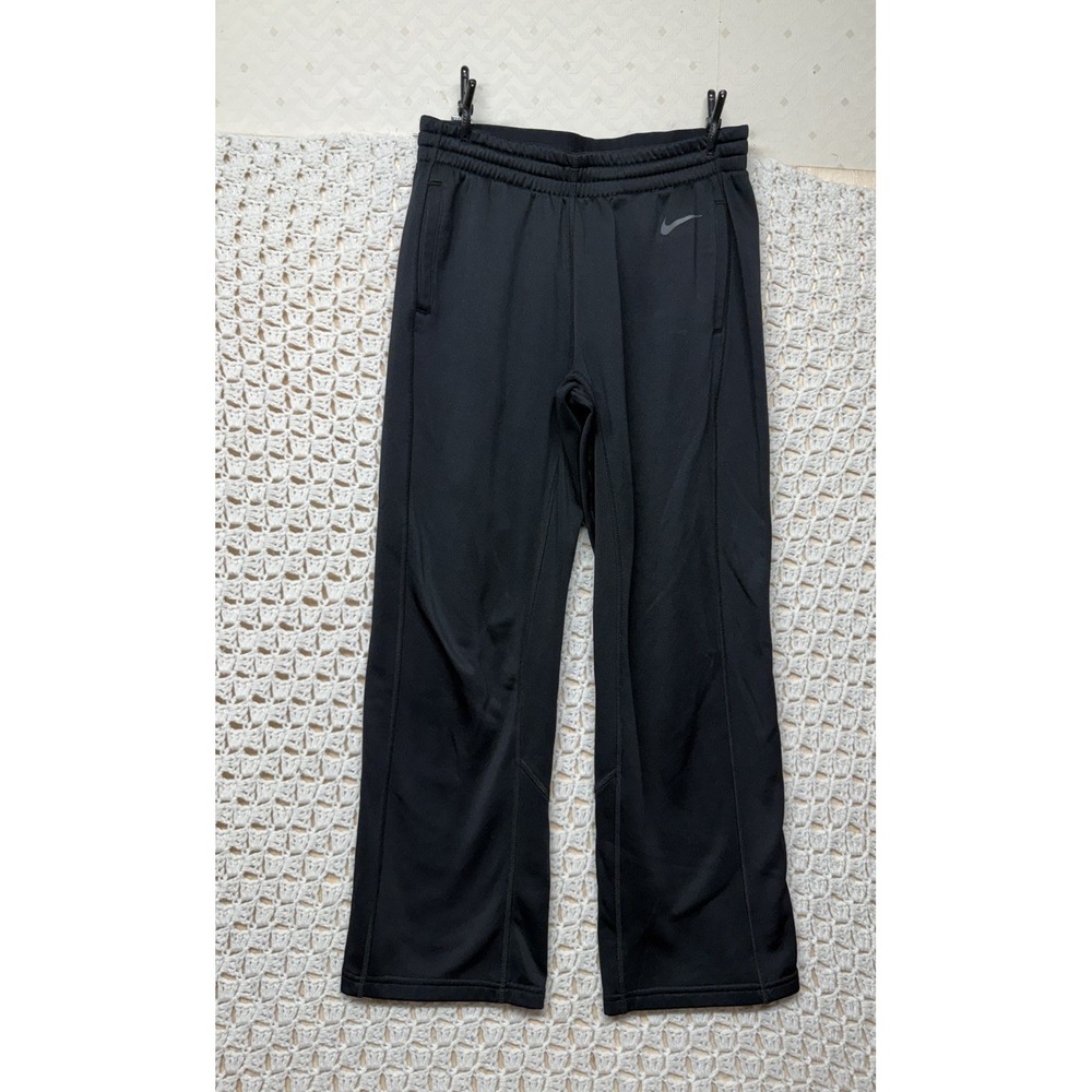Nike Dri-FIT Therma fleece athletic pants Mens Sz S Black Straight W27 L27